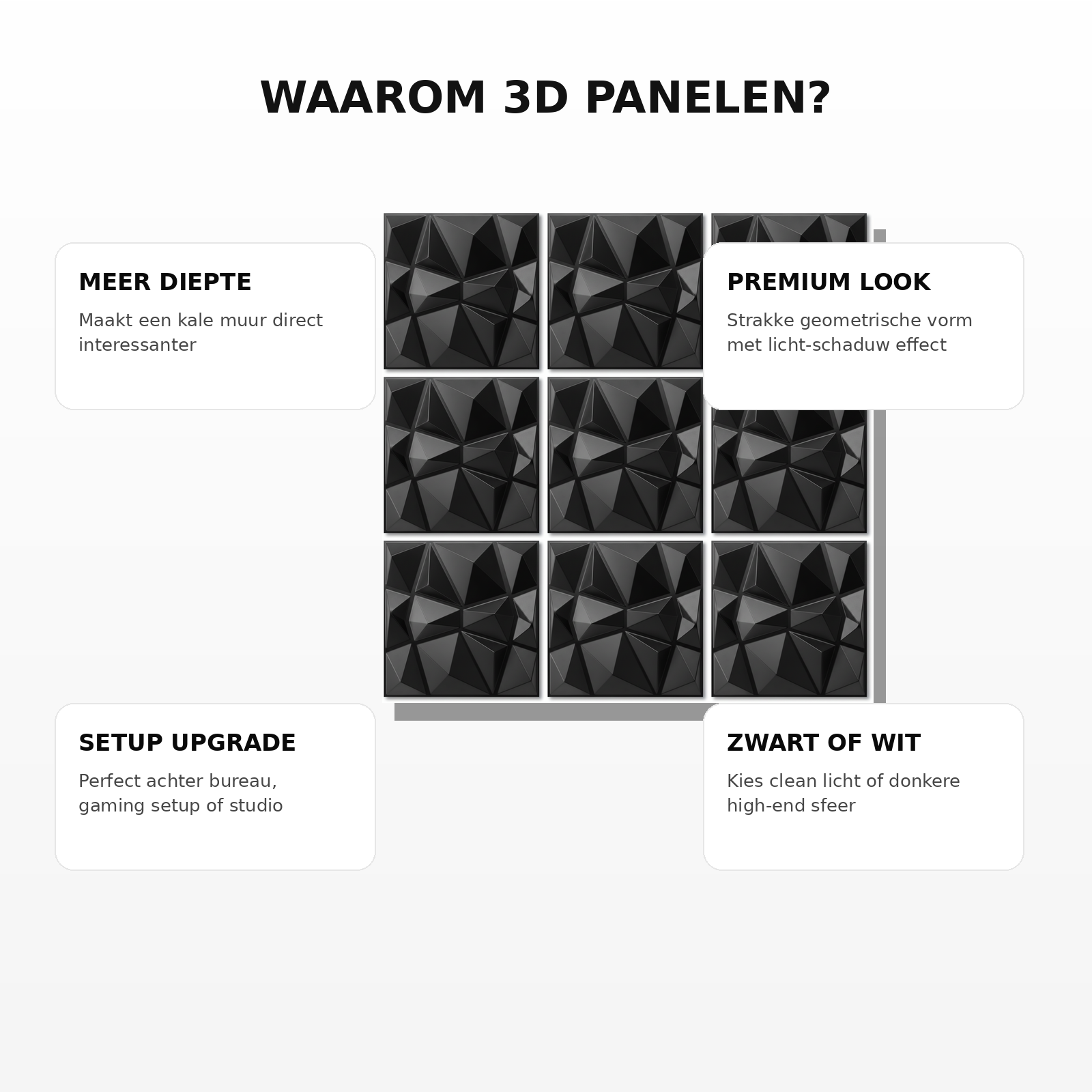 3D Wandpanelen voor Gaming, Content, Streaming & Desk Setups