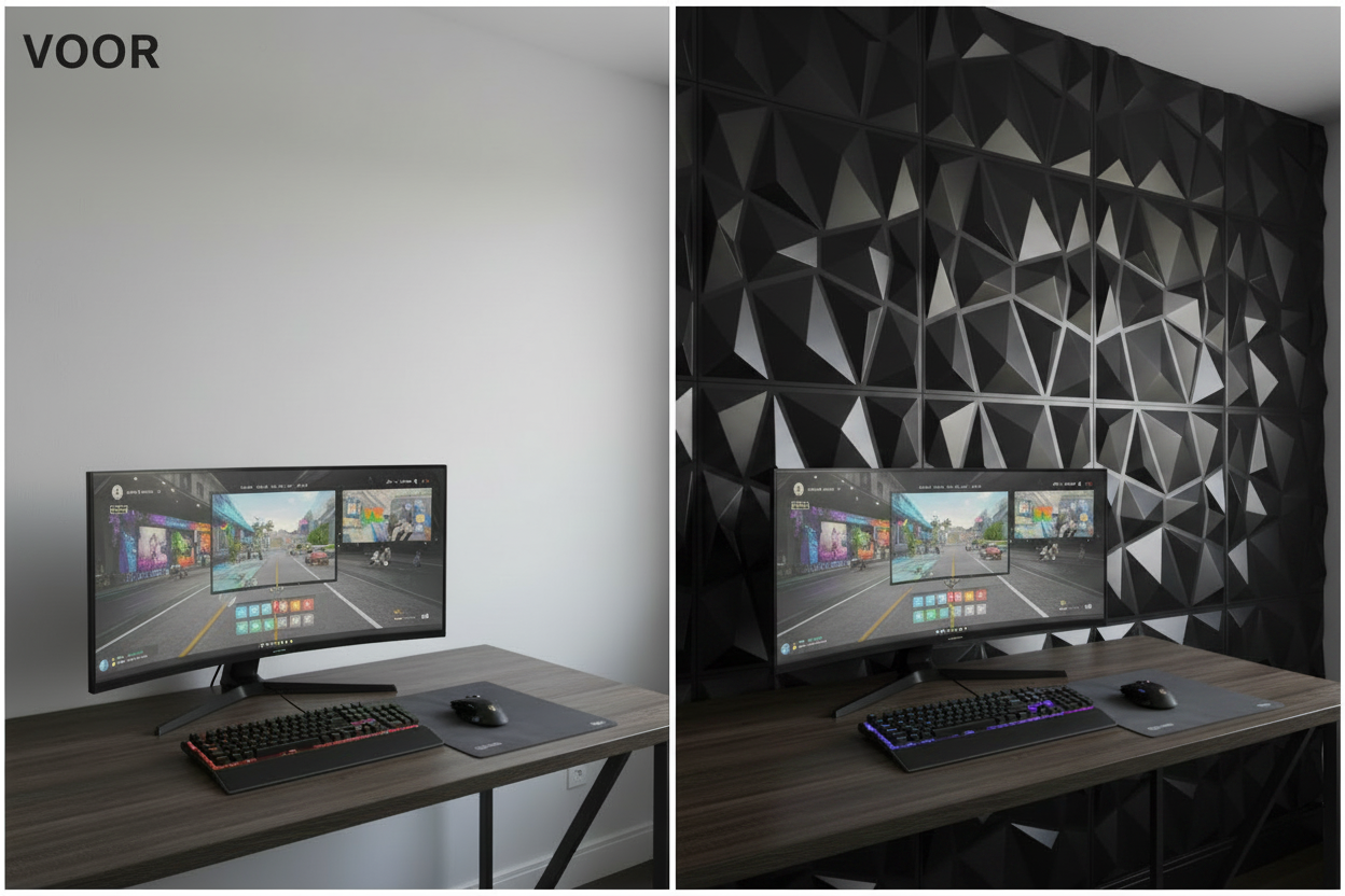 3D Wandpanelen voor Gaming, Content, Streaming & Desk Setups